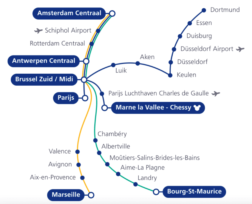 Met de trein naar Disneyland Parijs